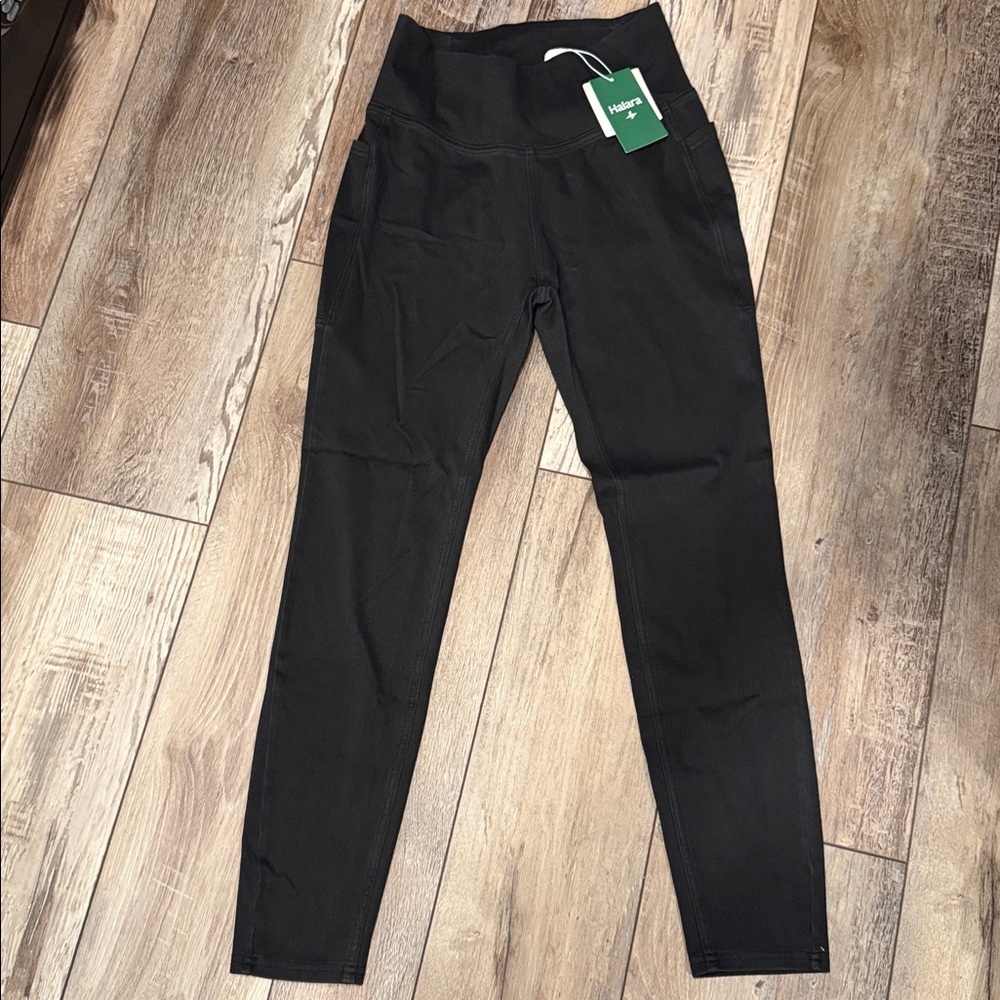 Halara Flex™ Crossover Pocket Denim Work Leggings in Black Denim Size M - Picture 12 of 16